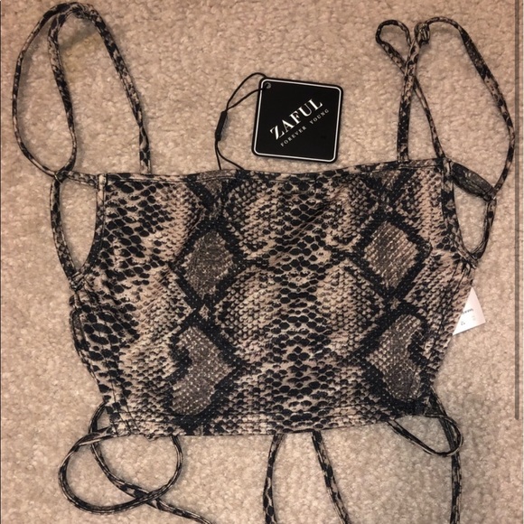 Zaful Tops - Zaful Womens Crop Top Snakeskin